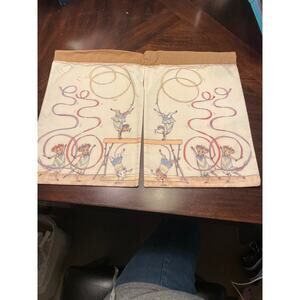 Vintage American girl, Angelina ballerina mirrored stage curtain